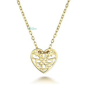 Heart Shaped 925 Sterling Silver Necklace for Women
