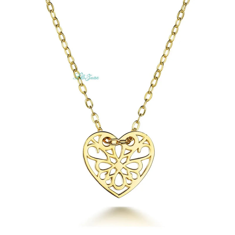 Heart Shaped 925 Sterling Silver Necklace for Women