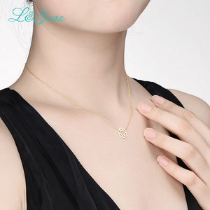 I&zuan Yellow Plated Sterling Silver Necklace with Decorative Pattern