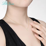 I&zuan Yellow Plated Sterling Silver Necklace with Decorative Pattern