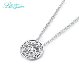 I&zuan 925 Sterling Silver Round Decorative Pattern Pendant Necklace for Women
