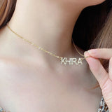 ICEDIY Diamond Necklace, Pave Crystal Letter Necklace
