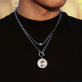Photo Pendant Gothic Choker Chain Padlock Jewelry