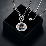 Photo Pendant Gothic Choker Chain Padlock Jewelry