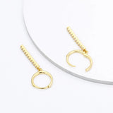 925 Silver Long Drop Earrings Crystal Women Jewelry Party