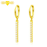 925 Silver Long Drop Earrings Crystal Women Jewelry Party