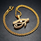 Eye of Horus Pendant Necklace with Cubic Zirconia