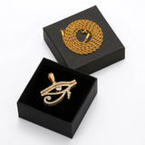 Eye of Horus Pendant Necklace with Cubic Zirconia