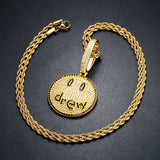 Smiling Face Necklace Pendant Micro Pave Cubic Zircon Hip Hop Jewelry