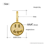 Smiling Face Necklace Pendant Micro Pave Cubic Zircon Hip Hop Jewelry