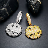 Smiling Face Necklace Pendant Micro Pave Cubic Zircon Hip Hop Jewelry
