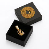 Microphone Headset Pendant Necklace Iced Out AAA+ Cubic Zircon Pendant
