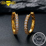 925 Silver Micro Pave Stud Earring CZ Hip Hop Jewelry