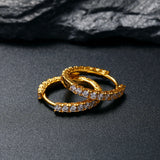 925 Silver Micro Pave Stud Earring CZ Hip Hop Jewelry