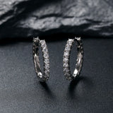 925 Silver Micro Pave Stud Earring CZ Hip Hop Jewelry