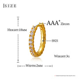 925 Silver Micro Pave Stud Earring CZ Hip Hop Jewelry