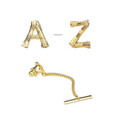 High Brass Metal Letter Tie Tack Men's Shirt Jewelry Tie Pin Gift