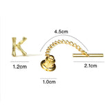 High Brass Metal Letter Tie Tack Men's Shirt Jewelry Tie Pin Gift