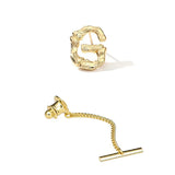 High Brass Metal Letter Tie Tack Men's Shirt Jewelry Tie Pin Gift
