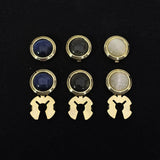Opal Stone Button Cover Cufflinks for Tuxedo Shirts