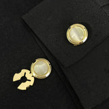 Opal Stone Button Cover Cufflinks for Tuxedo Shirts