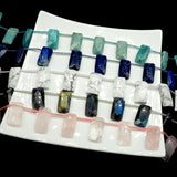 12pcs Gemstone Rectangle Faceted Beads for Jewelry Making