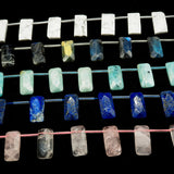12pcs Gemstone Rectangle Faceted Beads for Jewelry Making