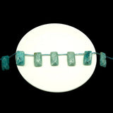 12pcs Gemstone Rectangle Faceted Beads for Jewelry Making