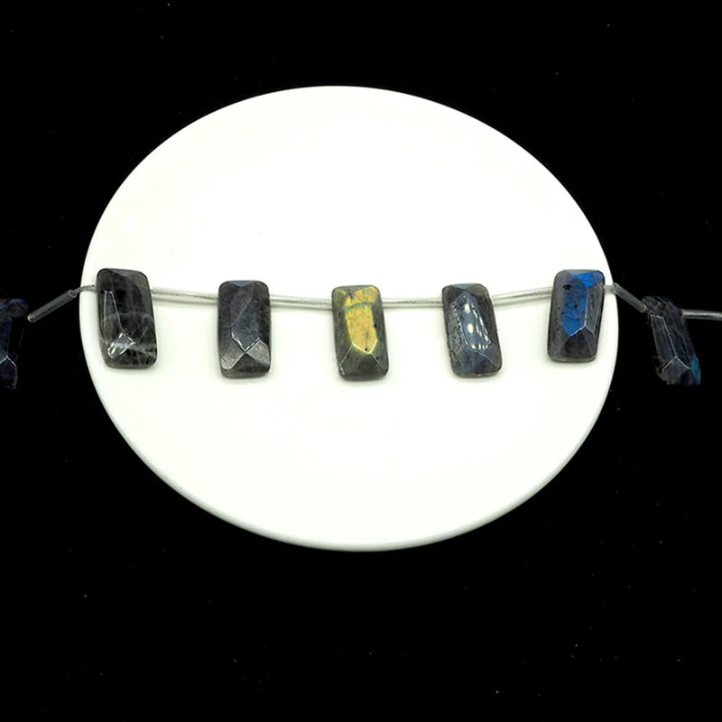 12pcs Gemstone Rectangle Faceted Beads for Jewelry Making