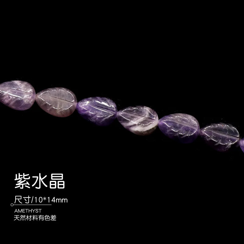 15pcs 10x14mm Carved Gemstone Water Drop Leaves Beads for DIY Jewelry