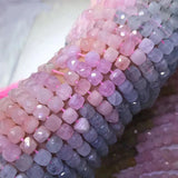 Morganite Green Apatite Lavender Amethyst Moonstone Cube Beads