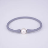Natural 11-12mm Freshwater Pearl Silicone Bracelet 190mm