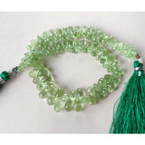 2pcs Natural Tsavorite Perforated Drop Faceted Beads 3x5mm-8x11mm