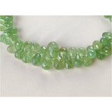 2pcs Natural Tsavorite Perforated Drop Faceted Beads 3x5mm-8x11mm