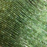 3mm Green Apatite Faceted Round Gemstone Beads 925 Silver Jewelry
