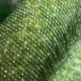 3mm Green Apatite Faceted Round Gemstone Beads 925 Silver Jewelry