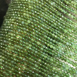 3mm Green Apatite Faceted Round Gemstone Beads 925 Silver Jewelry