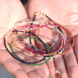 3mm Tourmaline Garnet Faceted Red Green Spinel Sand Bracelet