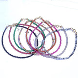 3mm Tourmaline Garnet Faceted Red Green Spinel Sand Bracelet