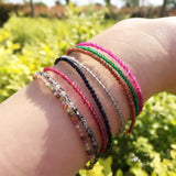 3mm Tourmaline Garnet Faceted Red Green Spinel Sand Bracelet