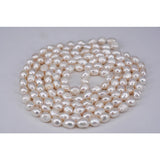 60in Natural Freshwater Pearl 9x12mm Baroque Beads Necklace