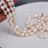 60in Natural Freshwater Pearl 9x12mm Baroque Beads Necklace