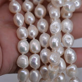 60in Natural Freshwater Pearl 9x12mm Baroque Beads Necklace