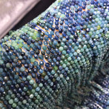 Green Tourmaline Gemstone Beads 3-3.5mm Faceted Round 15inch