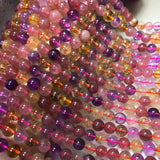 Natural Gemstone Beads 6-10mm Hair Crystal Strawberry Mixed 15inch