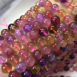 Natural Gemstone Beads 6-10mm Hair Crystal Strawberry Mixed 15inch