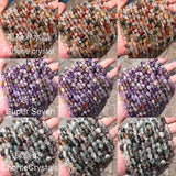 Rutilated Quartz Crystal & Persian Agate Tourmaline 6x8mm Beads