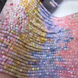 Morganite 4-4.5mm Faceted Cube Beads for 925 Silver Jewelry 15in