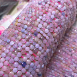 Morganite 4-4.5mm Faceted Cube Beads for 925 Silver Jewelry 15in