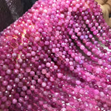 Pink Tourmaline 2-6mm Round Faceted Beads for Jewelry Making 15in